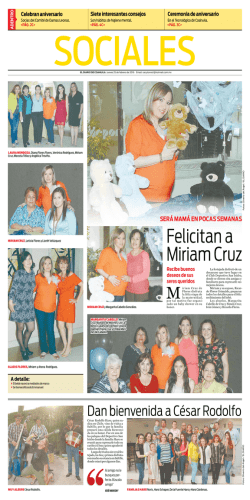 Felicitan a Miriam Cruz - El Diario de Coahuila