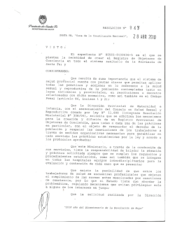 pdf Descargar Resolución Provincial Nº 843/10 Registro