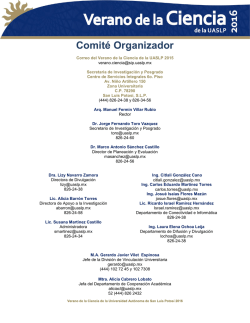 Comité organizador - Universidad Autónoma de San Luis Potosí