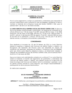 Acuerdo 03 del 2016 Parametros