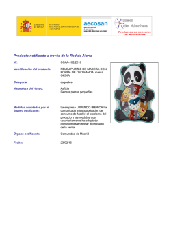 reloj puzzle de madera con forma de oso panda, marca okoia