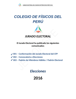 COLEGIO DE FÍSICOS DEL PERÚ Elecciones