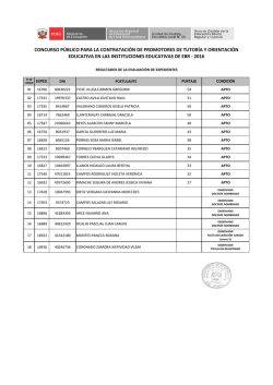 concurso público para la contratación de promotores de - UGEL-06
