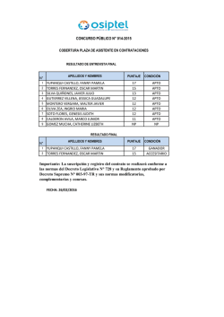 Resultado de la Entrevista Final