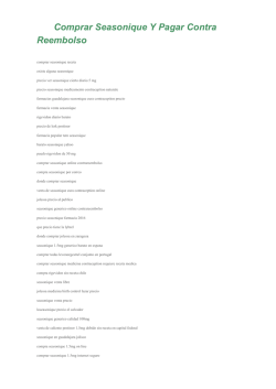 Comprar Seasonique Y Pagar Contra Reembolso