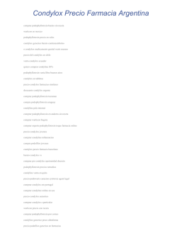 Condylox Precio Farmacia Argentina