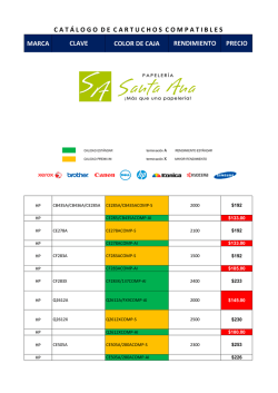 MARCA CLAVE COLOR DE CAJA RENDIMIENTO PRECIO C A T Á