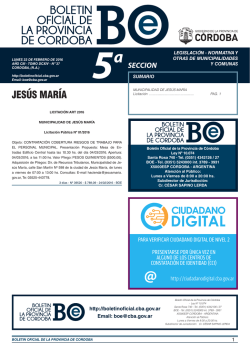 JESÚS MARÍA - Boletín Oficial de la Provincia de Córdoba