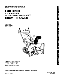 craftsman° snow thrower