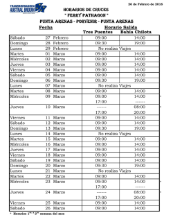 Horarios Porvenir