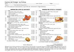MENU - Cafetín del Colegio Las Colinas