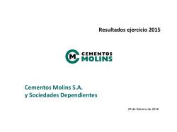 Resultados a 31 de diciembre 2015