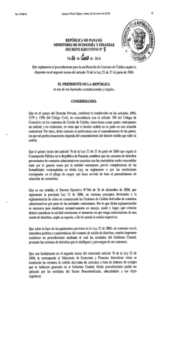 Decreto Ejecutivo No 8 de 26 de enero de 2016