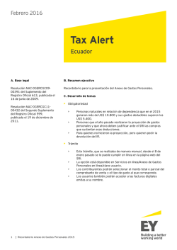 Tax Alert - Recordatorio de presentación del Anexo