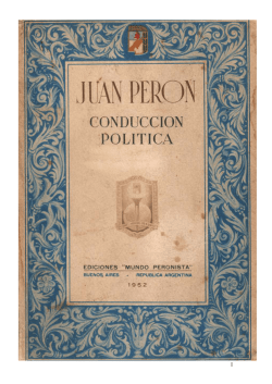 Conducción política - El Peronismo en sus Fuentes