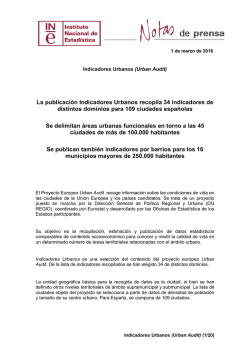 Indicadores Urbanos (Urban Audit) - Instituto Nacional de Estadistica.