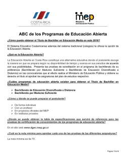 ABC de los Programas de Educación Abierta (DGEC).