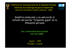 Genética molecular y su aplicación al estudio del paiche “Arapaima