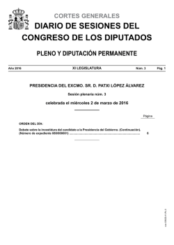 Diario de Sesiones de Pleno y Diputación Permanente
