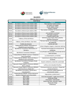 Hora Serie Programa SEMANA DEL 01 AL 07