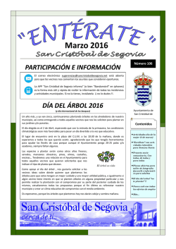 Marzo 2016 - Ayuntamiento de San Cristobal de Segovia