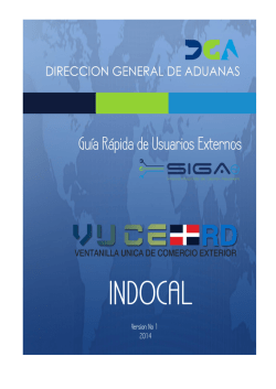 Guía Rápida VUCE-RD / INDOCAL - Dirección General de Aduanas
