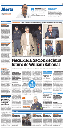Fiscal de la Nación decidirá futuro de William Rabanal