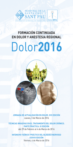 Dolor2016 - Hospital de Sant Pau