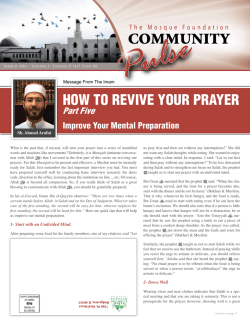 English Newsletter - Mosque Foundation