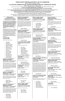 travis county republican party list of candidates la lista de candidatos