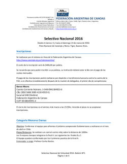 Selectivo Nacional 2016 - Federación Argentina de Canoas