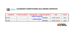 CALENDARIO COMPETICIONES 2016 AEROBIC DEPORTIVO