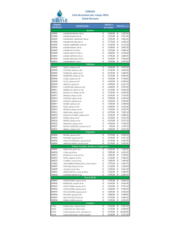 DIMASA Lista de precios por mayor 2016 Salud Humana