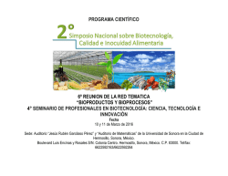 2do. Simposio Nacional sobre Biotecnología, Calidad e Inocuidad