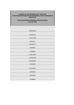 Listado seleccionados Equipo de Desarrollo de - CIER-Sur