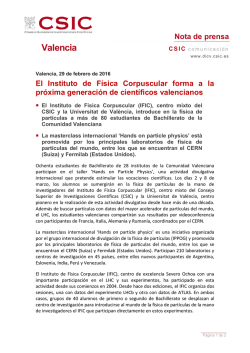Leer Noticia - Delegación del CSIC en la Comunidad Valenciana