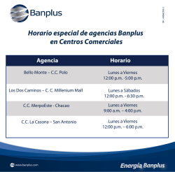 Horario especial de agencias Banplus en Centros