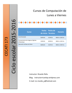 Ciclo escolar 2015-2016 - Cursos de Computación