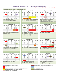 Tentative 2016-17 Calendar  - DC Everest Area School District
