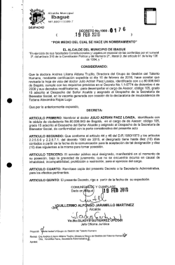 Decreto 0176 de 19 de Febrero de 2016