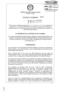decreto 412 del 07 de marzo de 2016