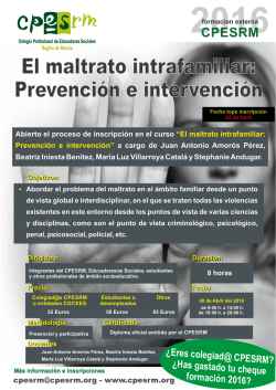 El maltrato intrafamiliar: Prevención e intervención