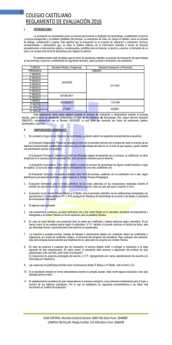COLEGIO CASTELIANO REGLAMENTO DE EVALUACIÓN 2016