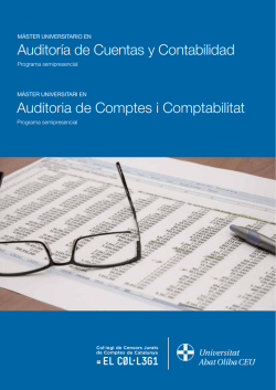 Auditoria de Comptes i Comptabilitat Auditoría de Cuentas y