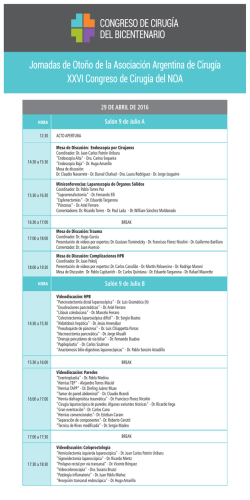Jornadas de Otoño y XXVI Congreso de Cirugía del NOA
