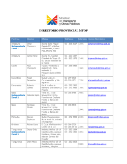 DIRECTORIO PROVINCIAL MTOP