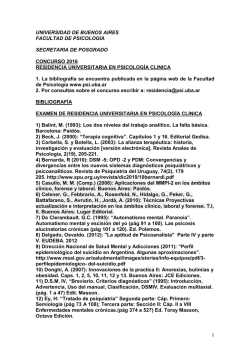 bibliografia residencia - Facultad de Psicolog&iacute;a - UBA
