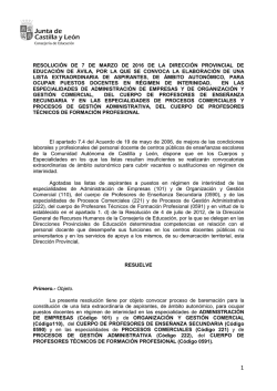 Convocatoria - Portal de Educación de la Junta de Castilla y León