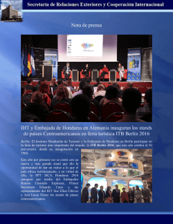 IHT y Embajada de Honduras en Alemania inauguran los stands de