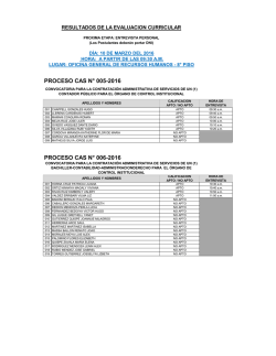 proceso cas n° 005-2016 proceso cas n° 006-2016
